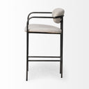 Parker II Beige Fabric Seat Gun Metal Grey Metal Counter Stool - Default Title