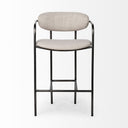 Parker II Beige Fabric Seat Gun Metal Grey Metal Counter Stool - Default Title