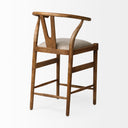 Trixie Cream Upholstered Seat Brown Wood Frame Counter Stool - Default Title