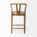 Trixie Cream Upholstered Seat Brown Wood Frame Counter Stool - Default Title