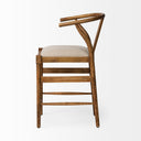 Trixie Cream Upholstered Seat Brown Wood Frame Counter Stool - Default Title