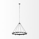 Decamp I 472x362 Black Metal Chassis Glass Tube Twelve Light Chandelier - Default Title