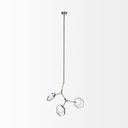 Desousa II 339L x 88W x 28H Champagne Metal Multi-Arm Three Light Chandelier - Default Title