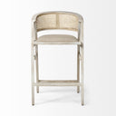 Tabitha 3075 Seat Height Beige FabricRattan Seat Blonde Wood Frame Bar Stool - Default Title