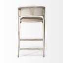 Tabitha 3075 Seat Height Beige FabricRattan Seat Blonde Wood Frame Bar Stool - Default Title
