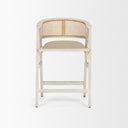 Tabitha 2675 Seat Height Beige FabricRattan Seat Blonde Wood Frame Counter Stool - Default Title