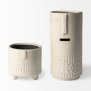 Jacob I Short White Ceramic Smiling Face Vase - Default Title