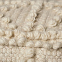 Leroy Square Cream Wool Pouf w Popcorn Detail - Default Title
