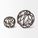 Sphaira I Small 5L x 5W Silver Cast Aluminum Decorative Tree Branch Orb - Default Title