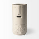 Jacob II Tall White Ceramic Smiling Face Vase - Default Title