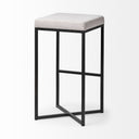 Frodo 2975 Seat Height White Fabric Seat Black Metal Base Stool - Default Title