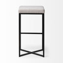 Frodo 2975 Seat Height White Fabric Seat Black Metal Base Stool - Default Title