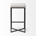 Frodo 2975 Seat Height White Fabric Seat Black Metal Base Stool - Default Title