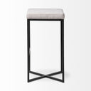 Frodo 2975 Seat Height White Fabric Seat Black Metal Base Stool - Default Title