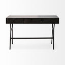 Vince 51L x 18W Black Metal WGold Accents 3 Drawer Office Desk - Default Title