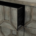 Genevieve II 70x158 Gray Fir Veneer WGold Metal Frame Base 9 Drawer Sideboard - Default Title