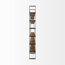Taunton II 80L x 105W x 90H Dark Brown Wood And Black Iron Six Shelving Unit - Default Title