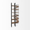 Taunton II 80L x 105W x 90H Dark Brown Wood And Black Iron Six Shelving Unit - Default Title