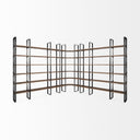 Taunton II 80L x 105W x 90H Dark Brown Wood And Black Iron Six Shelving Unit - Default Title