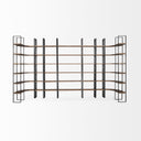 Taunton II 80L x 105W x 90H Dark Brown Wood And Black Iron Six Shelving Unit - Default Title