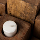 Cassius Light Brown Nine Wood Block Table Candle Holder - Default Title