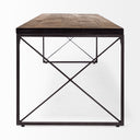 Trestman III 66L x 18W Brown Wood Top WBlack Iron Base Accent Bench - Default Title