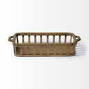 Louis Set of 2 Natural Wood Slated Nesting Trays - Default Title