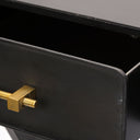 Vince 51L x 18W Black Metal WGold Accents 3 Drawer Office Desk - Default Title
