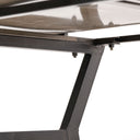 Vince 51L x 18W Black Metal WGold Accents 3 Drawer Office Desk - Default Title