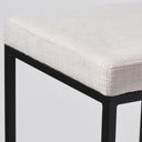 Frodo 2975 Seat Height White Fabric Seat Black Metal Base Stool - Default Title