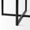 Frodo 2975 Seat Height White Fabric Seat Black Metal Base Stool - Default Title