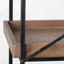 Trey IV 80L x 16W x 875H Medium Brown Wood and Iron Five Tray Shelf Shelving Unit - Default Title