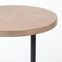 Ballatine 15L x 15W x 27H Brown Wood Round Top w Black Metal Base Accent Table - Default Title