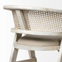 Tabitha 3075 Seat Height Beige FabricRattan Seat Blonde Wood Frame Bar Stool - Default Title