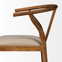 Trixie Cream Upholstered Seat Brown Wood Frame Bar Stool - Default Title