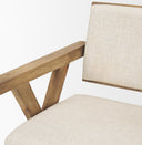 Topanga I Cream Fabric Wrap Medium Brown Wooden Frame Dining Chair - Default Title