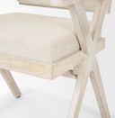 Topanga I Cream Fabric Wrap Blonde Wooden Frame Dining Chair - Default Title