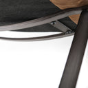 Flavelle I Brown Leather Cushion Seat and Solid Iron Base Accent Chair - Default Title