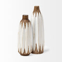 Sisko I Short Rustic Brown White Ceramic Vase - Default Title