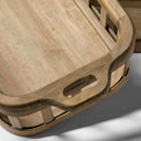 Louis Set of 2 Natural Wood Slated Nesting Trays - Default Title