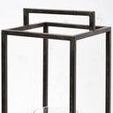 Orionis Large Wood w Black Metal Lantern Candle Holder - Default Title