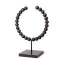 Tulane II Large 12L x 6W Black Beaded Broken Sphere Decorative Object - Default Title