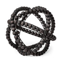 Earnhardt II Large 11L x 11W Black Wooden Beaded Orb - Default Title