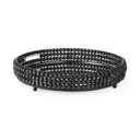 Decatur II 21L x 21W Black Wooden Bead Mirrored Bottom Round Tray - Default Title
