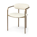Parker I Cream Fabric Seat Gold Metal Frame Dining Chair - Default Title