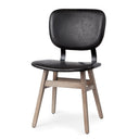 Haden I Black Faux-Leather Wrap Brown Solid Wood and Iron Base Dining Chair - Default Title