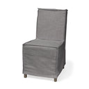 Elbert I Grey Fabric Slip-Cover Brown Wooden Base Dining Chair - Default Title
