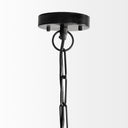 Jules 25x25 Blonde Wood and Black Metal Six Bulb Chandelier Light - Default Title