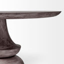 Crossman 60 Round Dark BrownGray Solid Wood Table Top Base Dining Table - Default Title