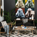 Kirby I 66L x 16W Brown Wooden Cross Braced Console Table - Default Title